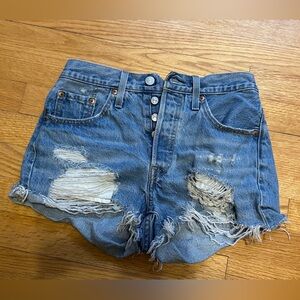 Levi Distressed Denim Shorts